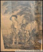 An framed and glazed 18th / 19th century engraving of Charles I after Van Dyck by Robert Strange