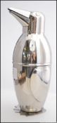 A 20th century steel novelty penguin cocktail shaker