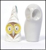 Royal Worcester Owl in hood form candle snuffer,
