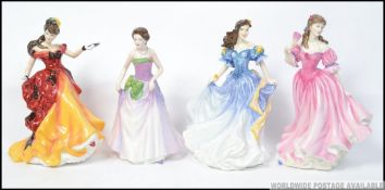 A group of 4 Royal Doulton figures of the year to inlude 1996 Belle HN3703 , 1997 Jessica HN3850 ,