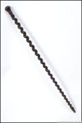 A rare and unusual barleytwist believed rosewood gentlemans walking stick - promenade cane with