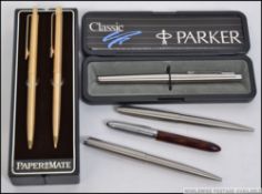 A collection of 20th century ball point pens to include Shaffer and Parker