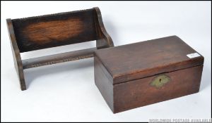A Victorian Work box and book trough