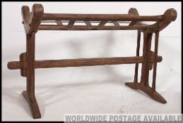 An unusual large rustic continental pine barrel stand.