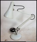 A vintage retro anglepoise Herbert Terry style desk lamp in white.