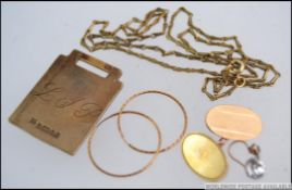 A 9ct gold hallmarked keyring fob (10.