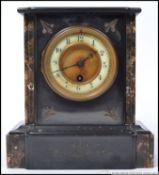 A 19th century Victorian slate and marble mantel clock,