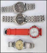 A collection of vintage gentlemans wristwatches to include 30's Aviation on steel bracelet,