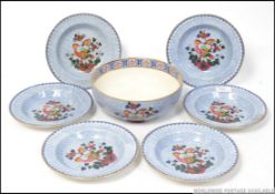 A set of mid 20th century Burleigh ware dessert / fruit service to include serving dish and six