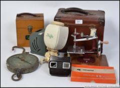 A dealers lot to include View master, vintage cased desk top sewing machine,