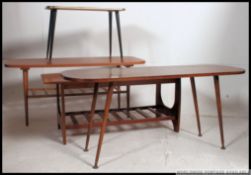 A collection of four mid century and later coffee tables, each of differing design.