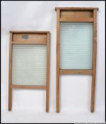 2 20th century glass and beechwood Irish washboards,