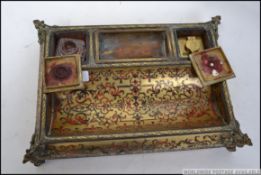 A large Jeandon of Paris Boule work desk tidy / Inkstand.