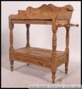 A Victorian country pine washstand table - side hall table.