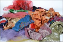 A collection of ladies vintage and retro scarves, to include silk and printed.