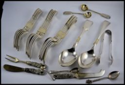 A good collection of 20th century silver plated flatware.