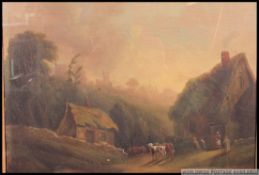 A 19th century English school oil on canvas painting.