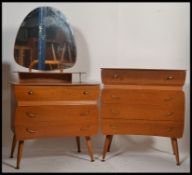 A fabulous 1950's matching chest of drawers and dressing table.
