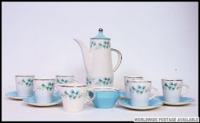 A retro 1950's Palissy ' Harebell ' pattern part tea service in a polychrome colour complete with