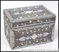 A white metal style indian jewellery casket box,