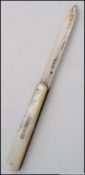 A silver and mother of pearl hallmarked pen knife.