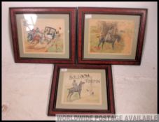 George Derville Rowlandson - A collection of three framed and glazed original art work in pen,