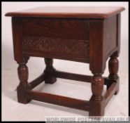 A solid country oak Jacobean revival bible box, circa 1940's.