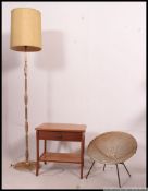 A collection of retro items to include a childs weave chair, an onyx 's standard lamp,
