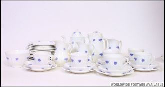 A 20th century Staffordshire blue and white tea service by Adderley in the Wedgwood style.