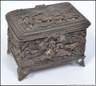 19th Century French bronze Jewellery Box,