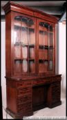 A Victorian mahogany large secretaire - dickens bureau bookcase cabinet.