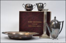 A mid 20th century silver plated coffee