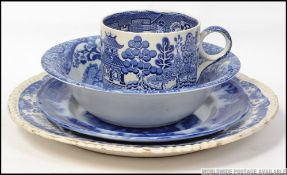 A group of 4 traditional blue and white