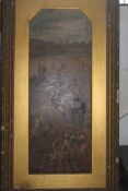 A framed and glazed hunting scene print