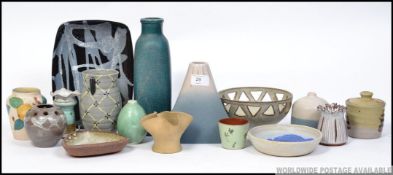 A collection of studio pottery to includ