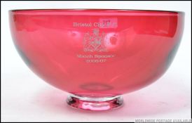 A Bristol Blue Glass Co. Cranberry glass