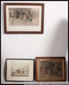 A collection of three framed and glazed