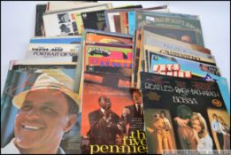 A collection of long play vinyl records,