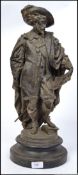 An antique style spelter metal statue of