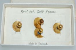 A pair of 9ct gold and silver cufflinks marked for HG&S together with four 9ct gold fronted