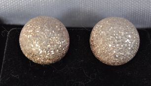 A pair of 925 silver Art Deco style ball earrings with planished decoration and post backs in a