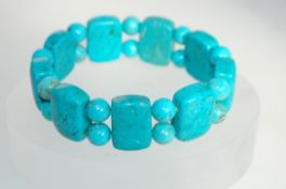 A vintage expanding turquoise bead bracelet Weigh 56.