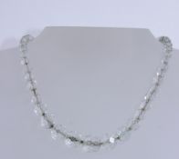 A 1950s Art Deco Czech crystal glass bead necklace with faceted round graduated crystal glass beads