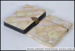 2 19th century Victorian mother of pearl inlaid card / cigarettes.