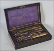 A 19th century believed German draughtsman / architects maths set with inner tray and metal