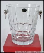 A good heavy ' Cristal ' wine / ice bucket. Within the original lined presentation box.