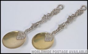 Two antique hallmarked silver spoons,