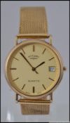 A 9ct gold hallmarked Rotary watch with an Italian 18ct gold mesh chain strap marked 750 AR1 for