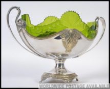 A 19th century Art Nouveau WMF centrepiece of neoclassical footed form with pierced sweeping ribbon