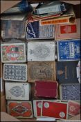 A collection of vintage playing cards and games to include advertising such as Cow and Gate,